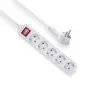 Ciabatta ACT con interruttore illuminato e spina piatta, 5 prese, 1,5 m, bianco