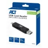 Lettore di schede ACT USB-C/USB-A 3.0 nero