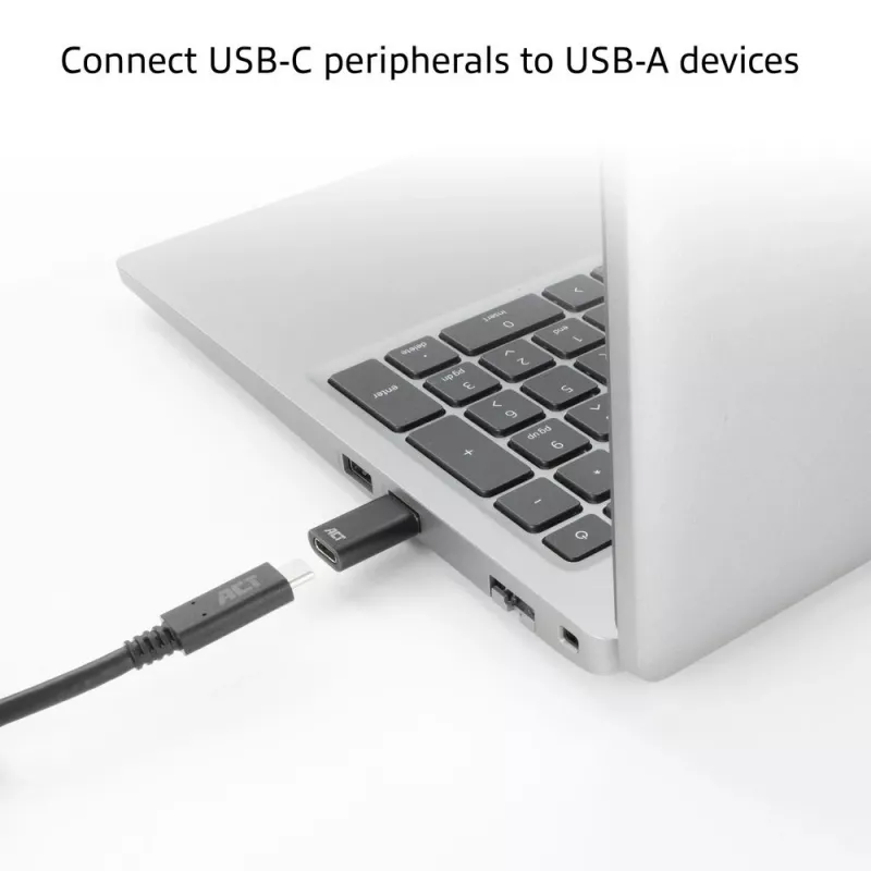 Adattatore da connettore maschio USB-A a connettore femmina USB-C ACT AC7376 nero