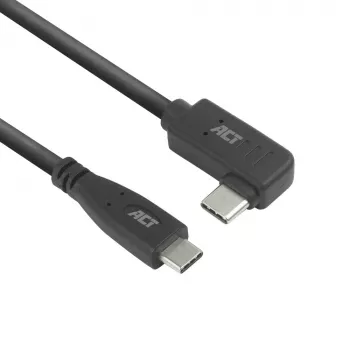 Cavo ACT USB 3.0 10Gbps 60W da USB Type-C (dritto) a USB Type-C (angolare sinistra/destra), 0,5 metri