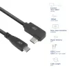 Cavo ACT USB 3.0 10Gbps 60W da USB Type-C (dritto) a USB Type-C (angolare sinistra/destra), 3 metri