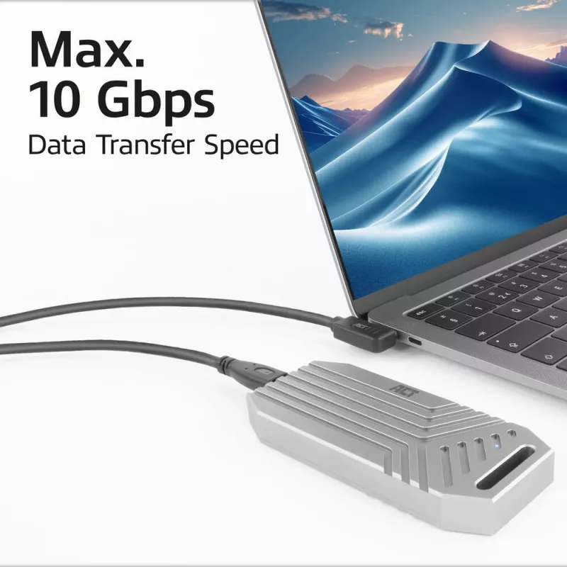 Cavo ACT USB 3.0 10Gbps 60W da USB Type-C (dritto) a USB Type-C (angolare sinistra/destra), 3 metri