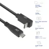 Cavo ACT USB 3.0 10Gbps 60W da USB Type-C (dritto) a USB Type-C (angolare alto/basso), 1 metro