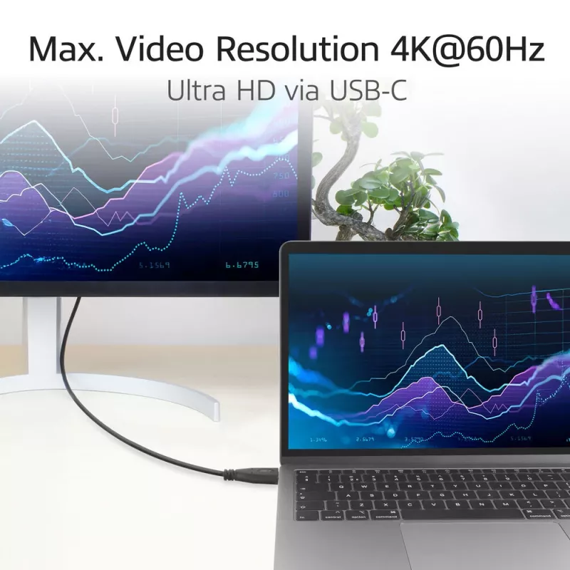 Cavo ACT USB 3.0 10Gbps 60W da USB Type-C (dritto) a USB Type-C (angolare alto/basso), 2 metri