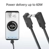 Cavo ACT USB 3.0 10Gbps 60W da USB Type-C (angolare alto/basso) a USB Type-C (angolare alto/basso), 1 metro