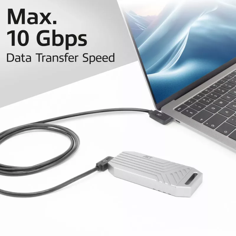 Cavo ACT USB 3.0 10Gbps 60W da USB Type-C® (angolare sinistra/destra) a USB Type-C® (angolare sinistra/destra), 2 metri