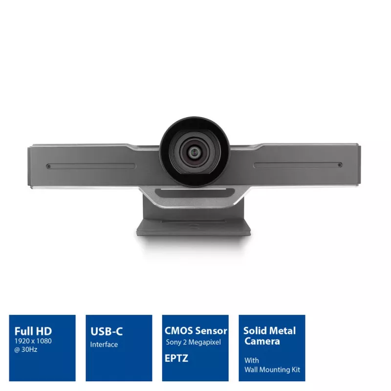 Videocamera per conferenze ACT Full HD con microfono, funzioni di rotazione, inclinazione e zoom