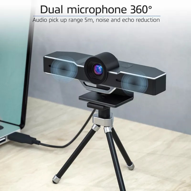 Videocamera per conferenze ACT Full HD con microfono, funzioni di rotazione, inclinazione e zoom
