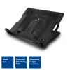 Supporto per laptop ACT, con ventola, regolabile in altezza su 5 livelli, hub a 2 porte