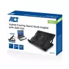 Supporto per laptop ACT, con ventola, regolabile in altezza su 5 livelli, hub a 2 porte