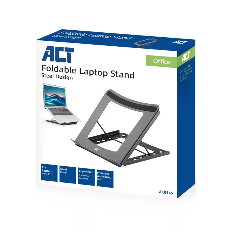 Supporto per laptop ACT AC8145 5 posizioni di altezza regolabili nero