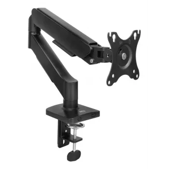 Braccio per monitor ACT per schermi da 35 pollici, a gas, monitor singolo, morsetto/passaggio scrivania, fino a 9 kg, VESA 75x75–100x100, inclinazione ±45°, nero