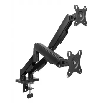 Braccio per monitor ACT 35 pollici, a gas, 2 monitor, Essentials, morsetto/passaggio scrivania, 18 kg, 43,2 cm (17 pollici), 88,9 cm (35 pollici), 100 x 100 mm, nero