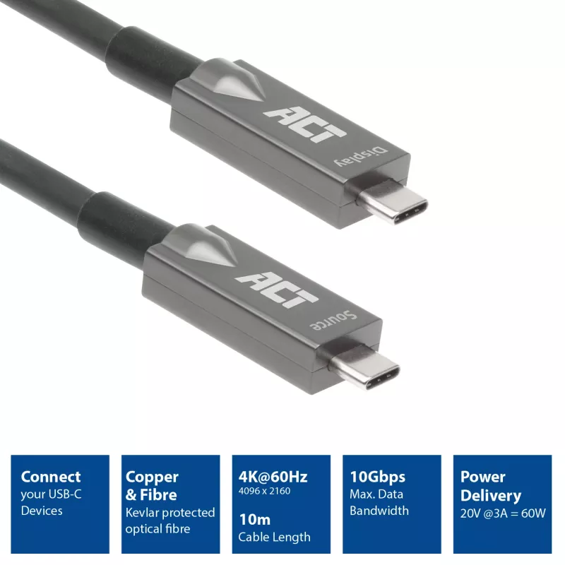 Cavo di collegamento ACT USB-C 3.2 Gen2 Active Optical (AOC), 3m
