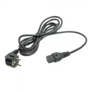 Cavo di alimentazione ACT connettore maschio CEE 7/7 (angolare) - C13 IEC Lock nero 5 m, EL269S