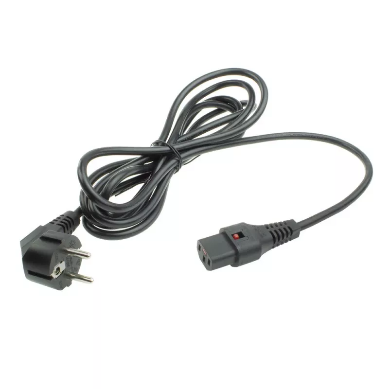Cavo di alimentazione ACT connettore maschio CEE 7/7 (angolare) - C13 IEC Lock nero 5 m, EL269S
