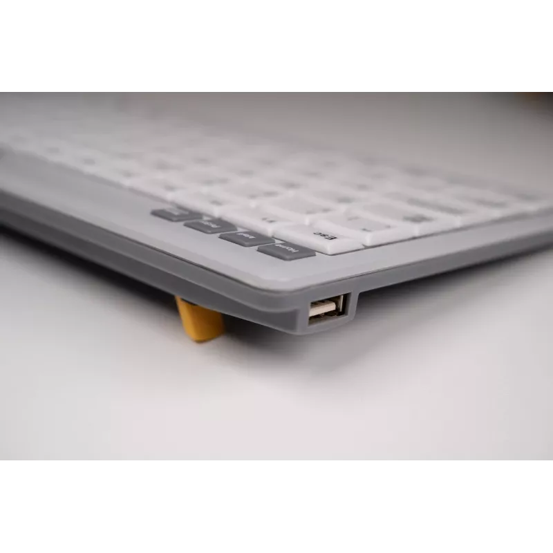 BakkerElkhuizen UltraBoard 950 V2 US Qwerty, con filo, USB, interruttori a forbice, QWERTY, grigio scuro, grigio chiaro