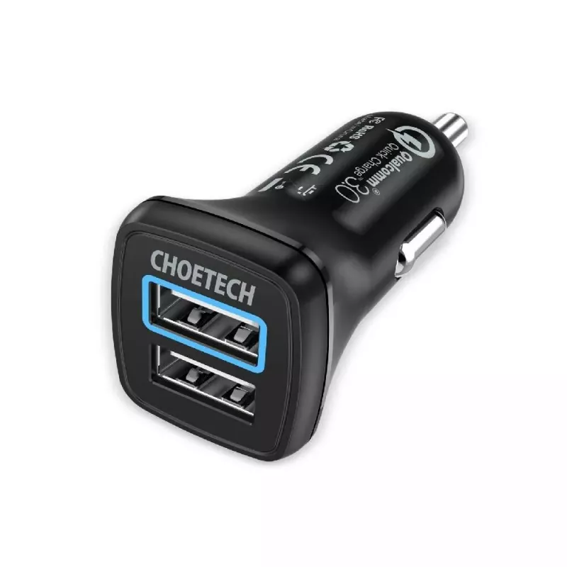 Alimentatore CHOETECH C0051 dual USB-A 36W QC3.0, nero