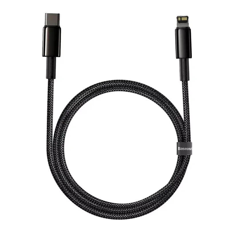 Cavo Baseus Tungsten Gold 1 m nero Lightning a USB C