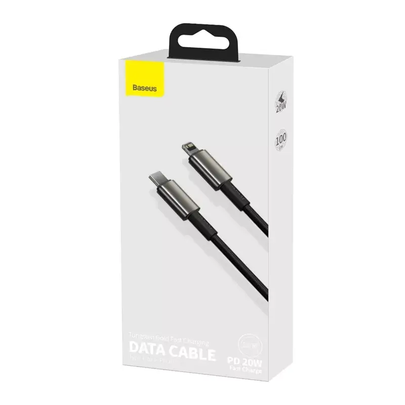 Cavo Baseus Tungsten Gold 1 m nero Lightning a USB C