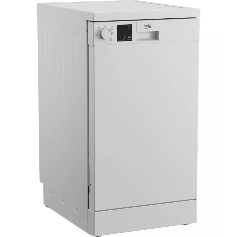Lavastoviglie slim a libera installazione BEKO DVS05024W — 10 coperti, 45 cm, 49 dB, classe energetica E