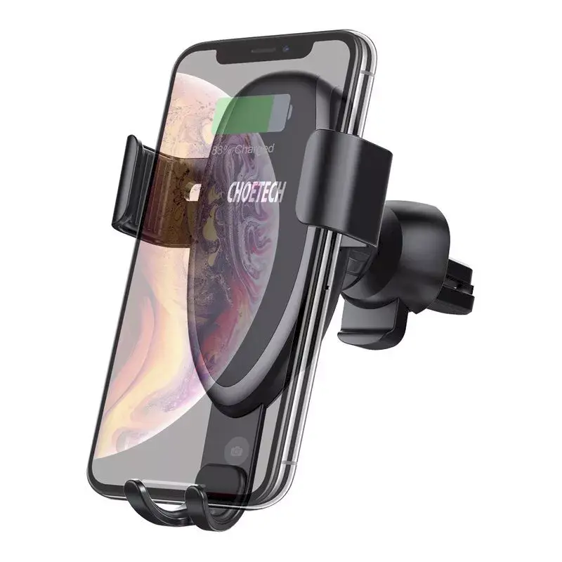 Supporto auto per smartphone CHOETECH T536-S con ricarica wireless 10W, montaggio su cruscotto/parabrezza