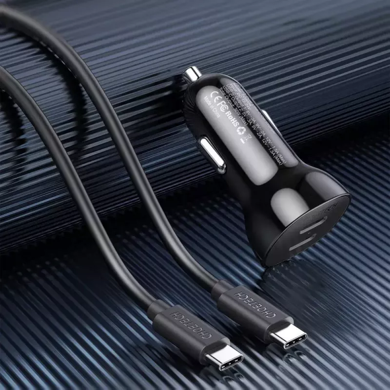Caricabatterie da interno Choetech TC0008 nero accendisigari ricarica rapida