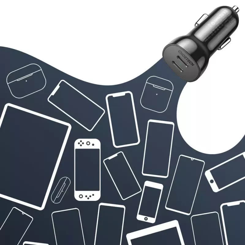 Caricabatterie da interno Choetech TC0008 nero accendisigari ricarica rapida