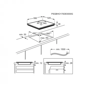 Piano cottura in vetroceramica Electrolux EHF6232FOK nero 60 cm
