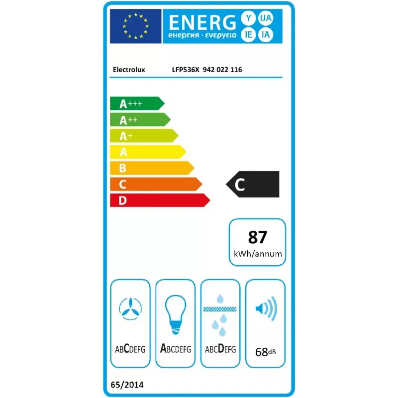 Electrolux LFP536X semi-incasso (estraibile) grigio, acciaio inox 600 m³/h