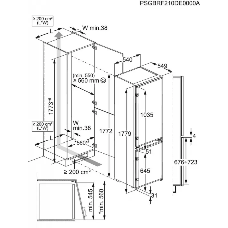 Frigorifero da incasso Electrolux LND5FE18S 269 L