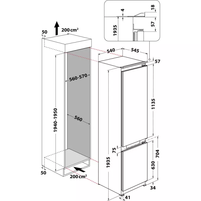 Whirlpool WHC20 T352 Da incasso 280 L