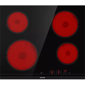 Gorenje ECT641BCSC Piano cottura Nero Da incasso 60 cm Piano cottura in vetroceramica 4 zone