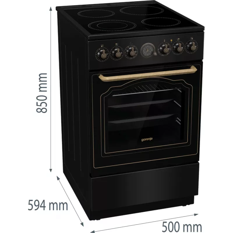 Gorenje GECS5B70CLB Piano cottura elettrico a induzione freestanding nero