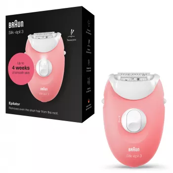 Braun Silk-épil 3 3-176 epilatore con 3 extra, rosé, bianco, 20 pinzette, rasatura, AC, 100 - 240 V, 50 - 60 Hz