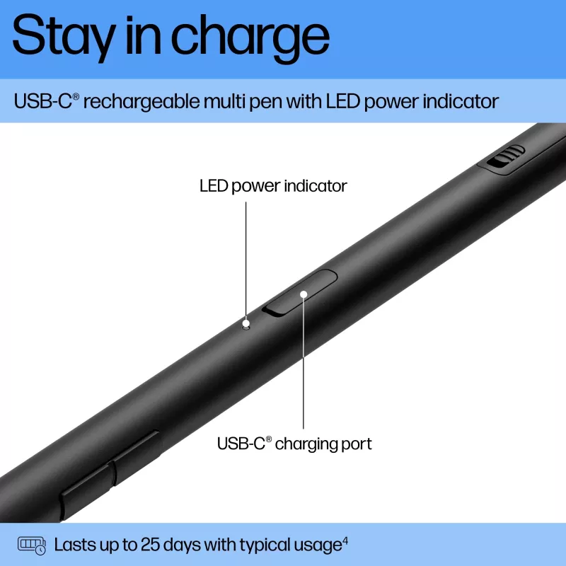 HP 700 multi-pen ricaricabile compatibilità universale con i dispositivi nero