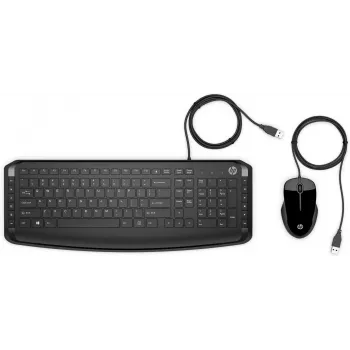 HP Pavilion tastiera e mouse 200, con filo, USB, meccanica, QWERTY, nero, mouse incluso