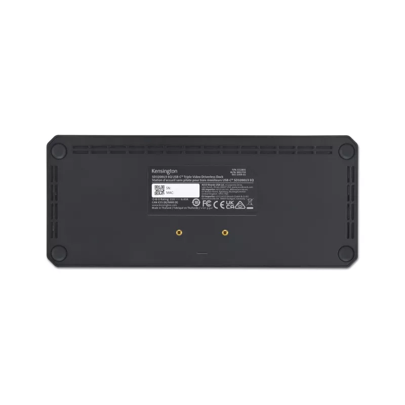 Kensington SD4843P EQ USB-C 10Gbps dock triple video driverless