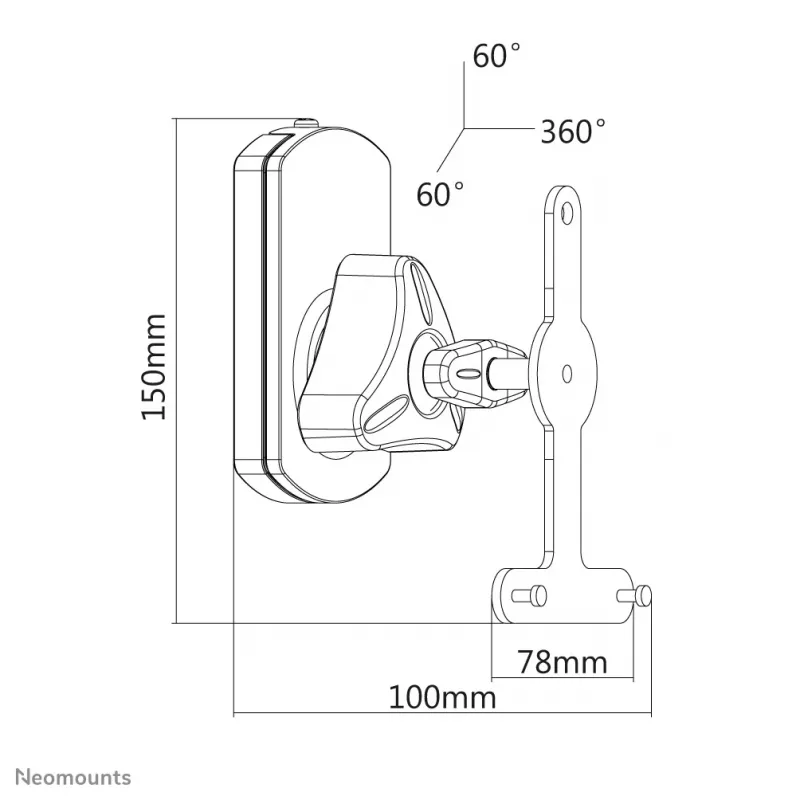 Neomounts NM-WS130Nero supporto a parete per diffusori Sonos Play1 e Play3 - completamente orientabile