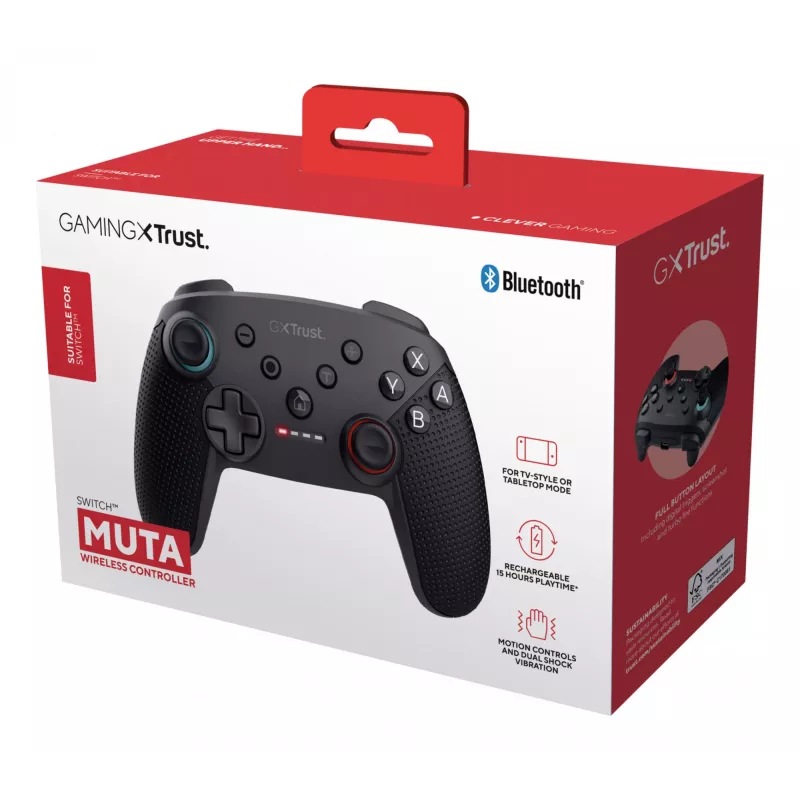 Trust GXT 1246 MUTA nero Bluetooth gamepad analogico / digitale Nintendo Switch, Nintendo Switch Lite, Nintendo Switch OLED