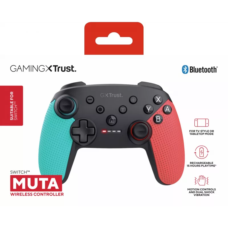 Trust GXT 1246B Muta nero, blu, rosso Bluetooth gamepad Nintendo Switch, Nintendo Switch Lite