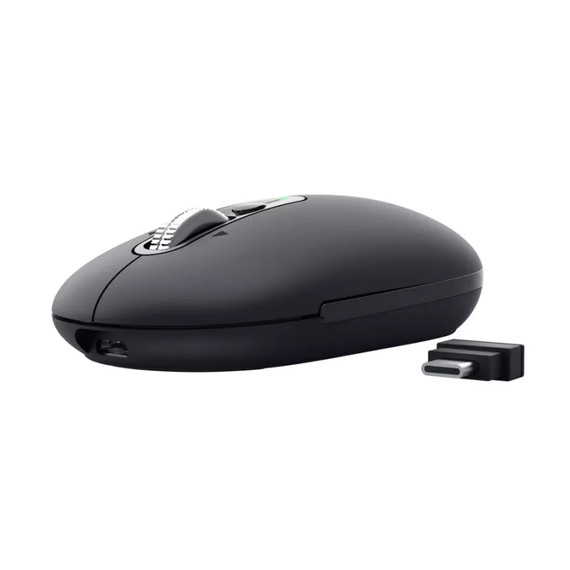 Mouse TRUST Seron sottile Multi — mouse da ufficio ambidestro, ottico 3200 DPI, RF wireless + Bluetooth, 7 pulsanti, nero