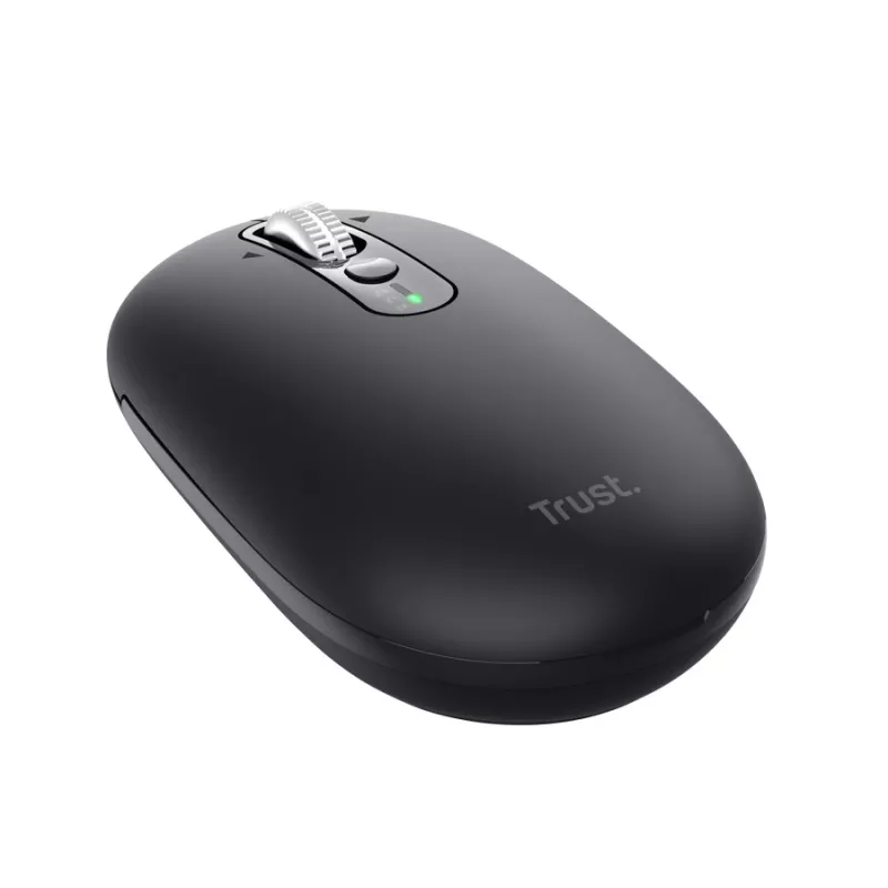 Mouse TRUST Seron sottile Multi — mouse da ufficio ambidestro, ottico 3200 DPI, RF wireless + Bluetooth, 7 pulsanti, nero