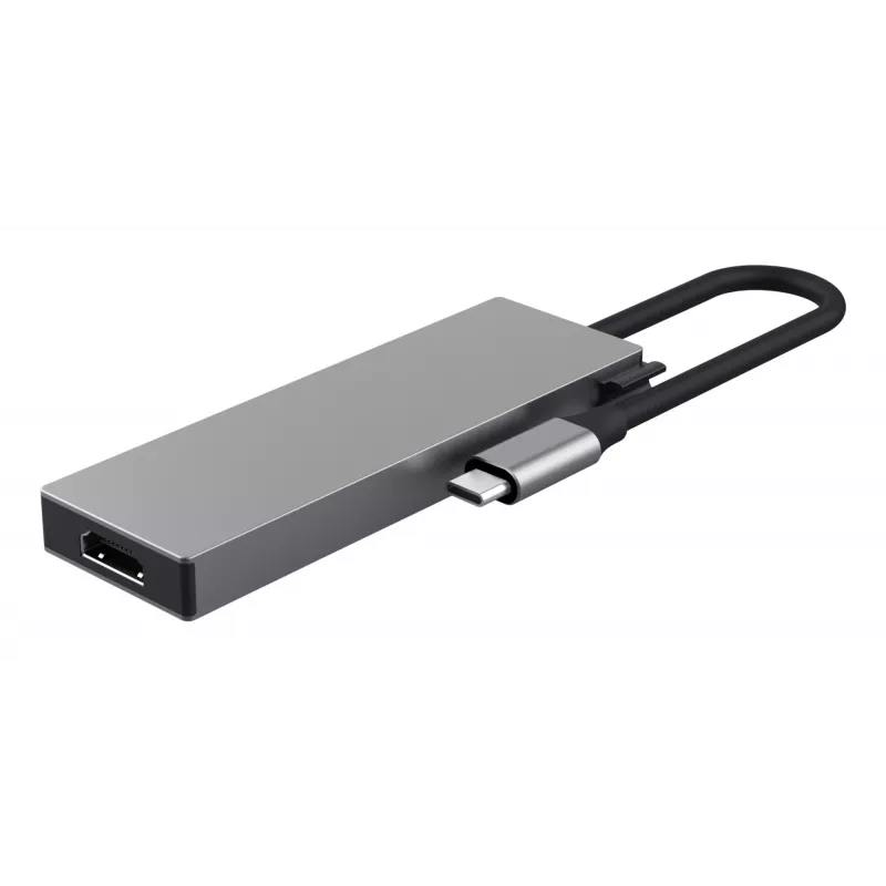 Hub USB Type-C TRUST 26062 — HDMI + USB 3.2 Gen 1 Type-A e Type-C, grigio, 5 porte