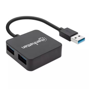 Manhattan hub USB-A a 4 porte, 4 porte USB-A, 5 Gbps (USB 3.2 Gen1 aka USB 3.0), alimentato via USB (nessun alimentatore esterno necessario). Ricarica rapida: 1 porta fino a 0,9 A; la ricarica su 4 porte richiede un alimentatore esterno (non incluso), conforme a ST4300MINU3B