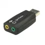Manhattan adattatore audio USB-A, USB-A a ingresso microfono 3,5 mm e uscita audio, 480 Mbit/s (USB 2.0), supporta 3D e suono surround virtuale 5.1, Hi-Speed USB, nero, tre anni di garanzia