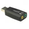 Manhattan 150859 adattatore audio 3D USB-A, da USB-A a ingresso microfono e uscita audio da 3,5 mm, 480 Mbps (USB 2.0), stereo