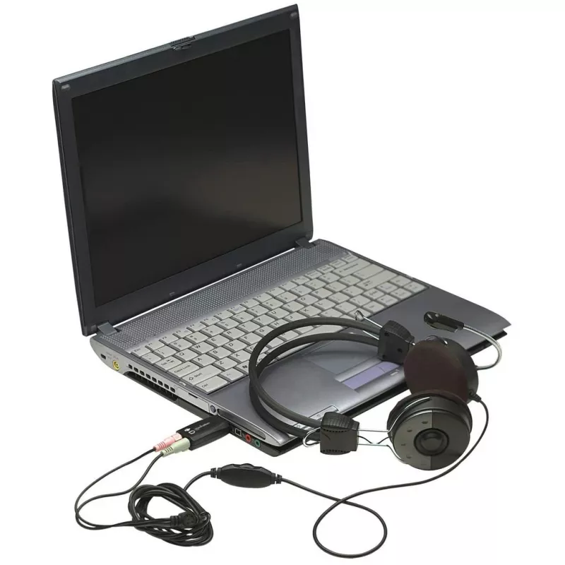 Manhattan 150859 adattatore audio 3D USB-A, da USB-A a ingresso microfono e uscita audio da 3,5 mm, 480 Mbps (USB 2.0), stereo