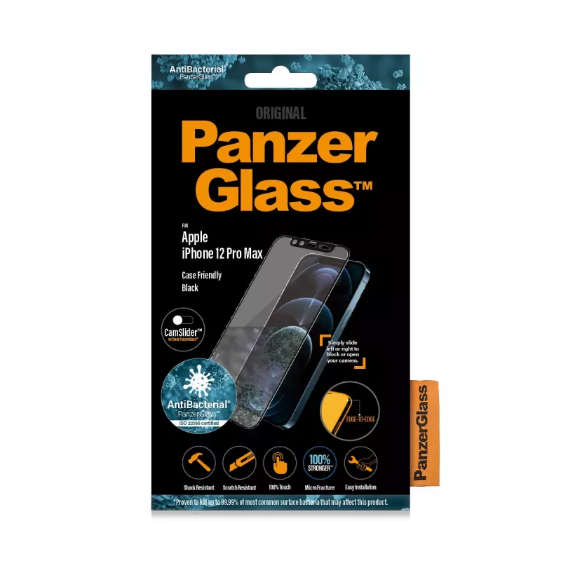 PanzerGlass ® CamSlider® pellicola protettiva per display iPhone 12 Pro Max | senza bordi