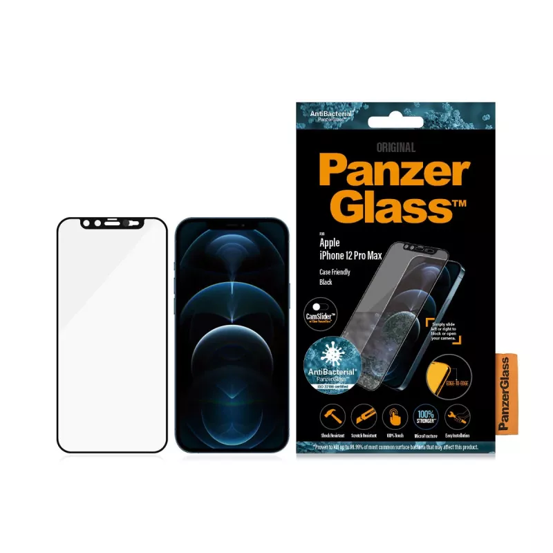 PanzerGlass ® CamSlider® pellicola protettiva per display iPhone 12 Pro Max | senza bordi